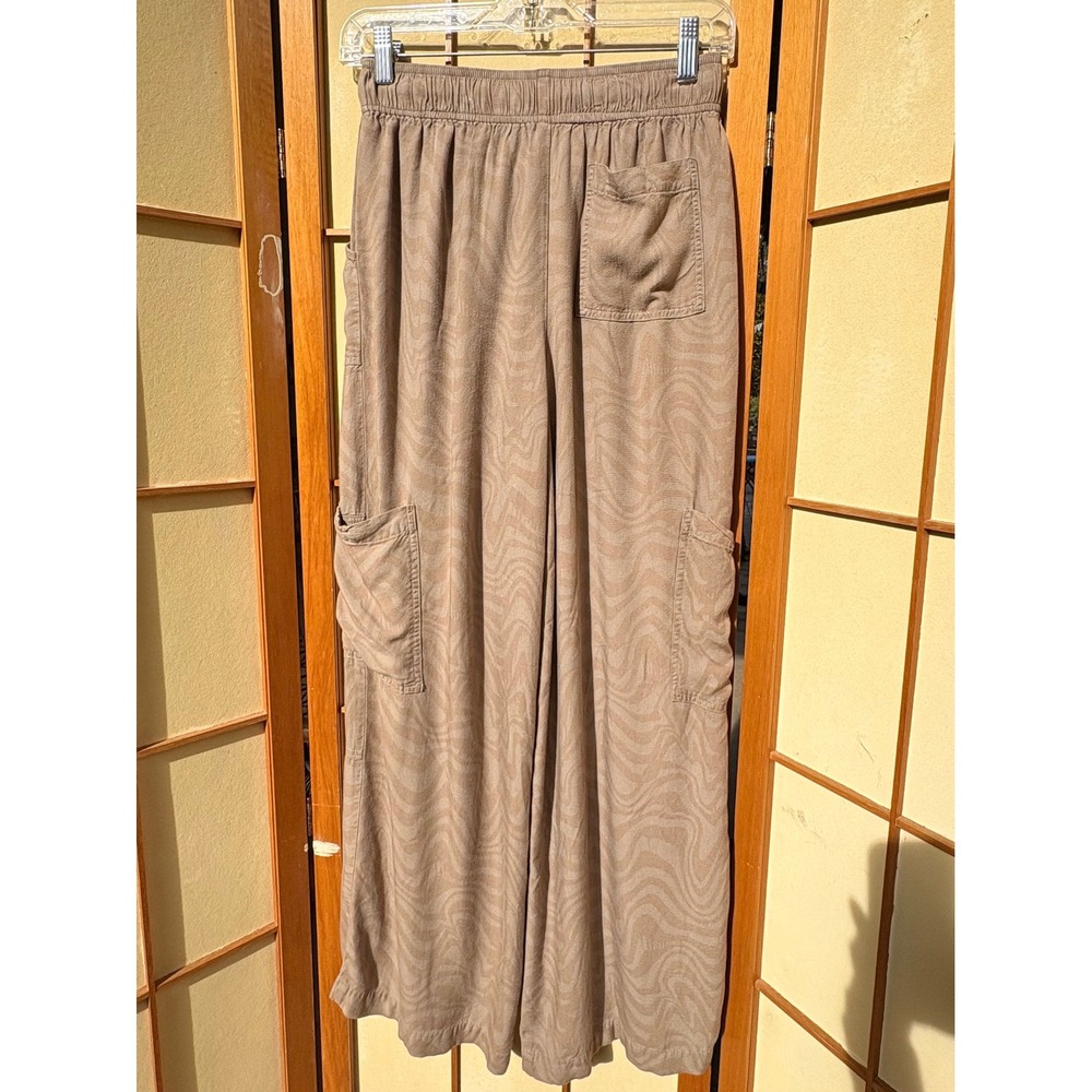 Urban Outfitters Marble Print Tan Wide Leg Cargo Pants Medium OB1623834 - Picture 2 of 11